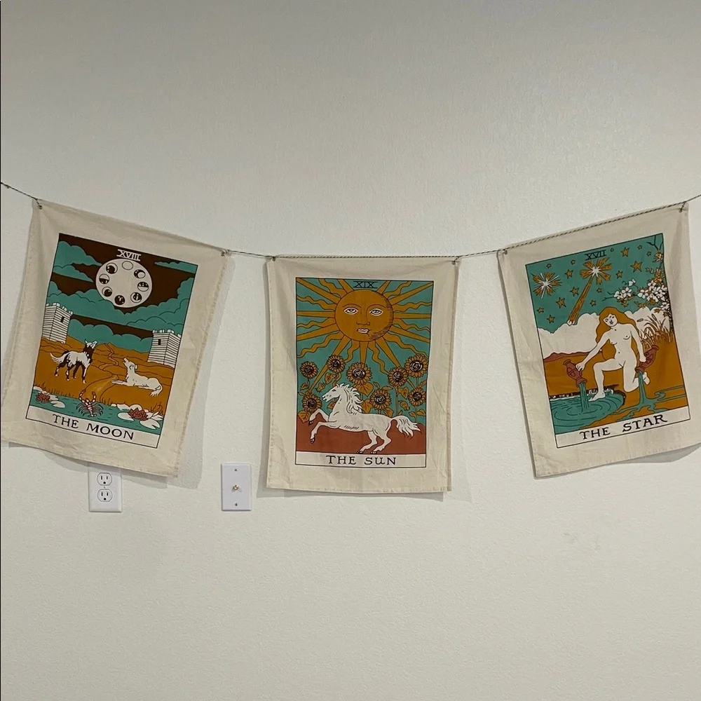 Urban Outfitters Tarot Tapestry Set - The Moon, The Sun, The Star